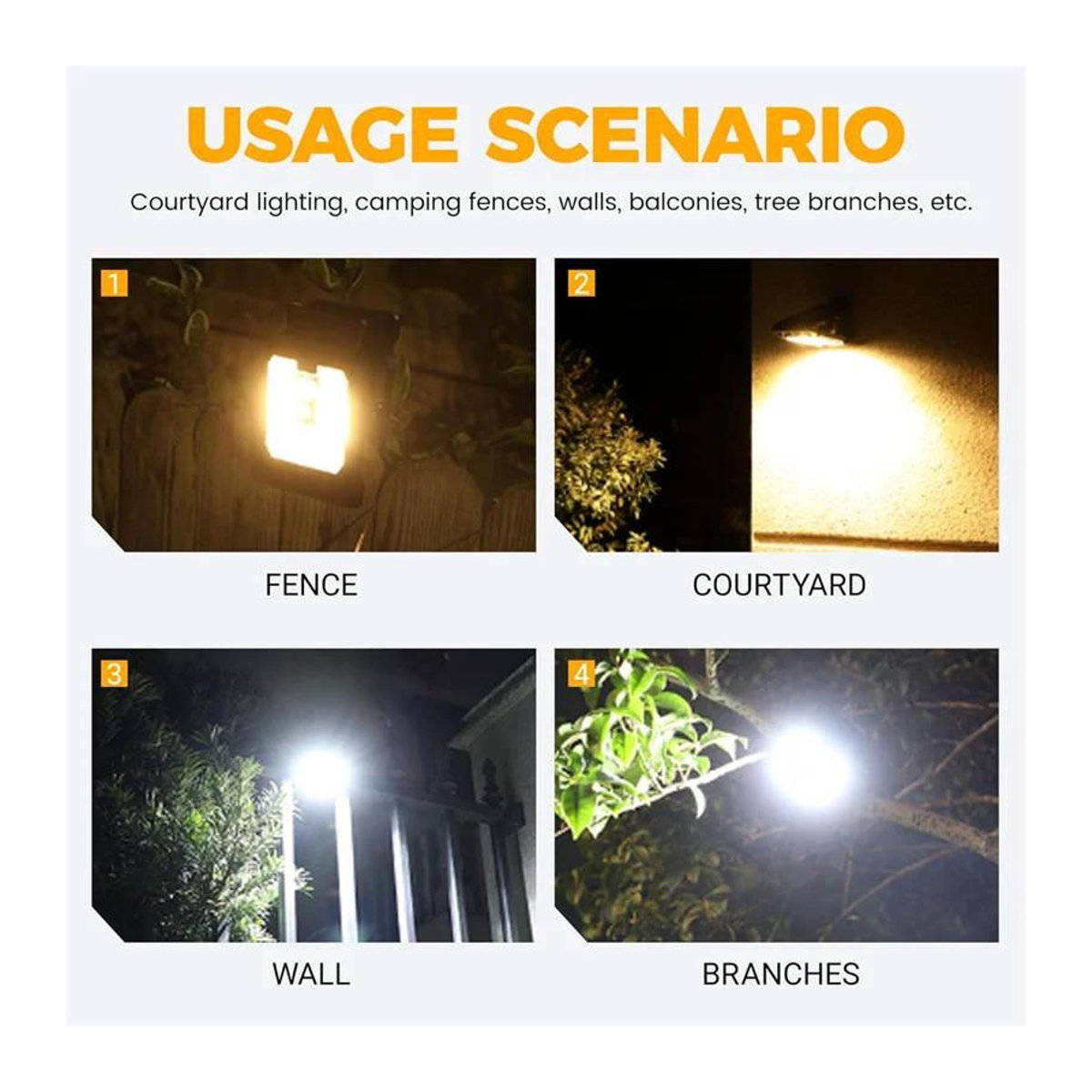 YJMP Super Lighting Solar-LED-Clip-Leuchten für den Außenbereich mit Bewegungssensor, wasserdicht IP65, 3 Modi und 3 Montagearten, Schwarz - Bild 5