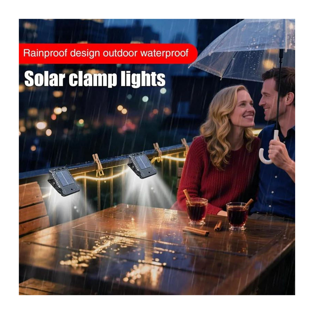 YJMP Super Lighting Solar-LED-Clip-Leuchten für den Außenbereich mit Bewegungssensor, wasserdicht IP65, 3 Modi und 3 Montagearten, Schwarz - Bild 6