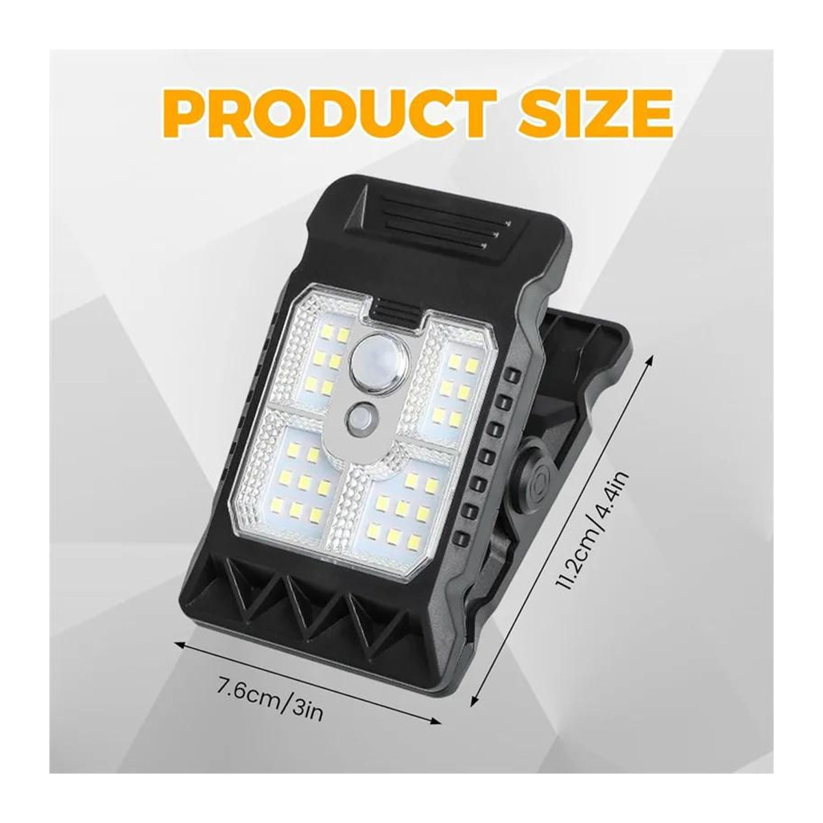 YJMP Super Lighting Solar-LED-Clip-Leuchten für den Außenbereich mit Bewegungssensor, wasserdicht IP65, 3 Modi und 3 Montagearten, Schwarz - Bild 8