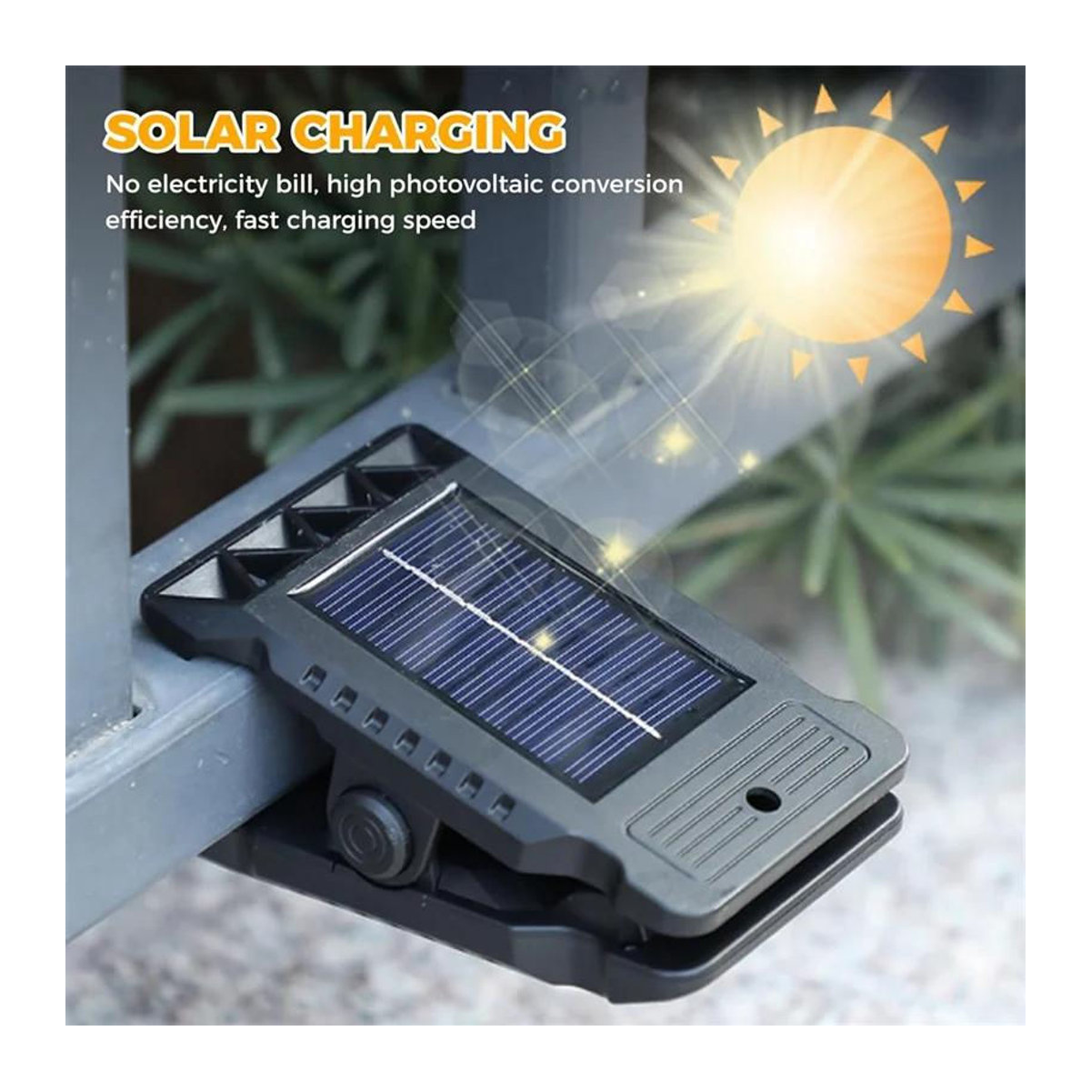 YJMP Super Lighting Solar-LED-Clip-Leuchten für den Außenbereich mit Bewegungssensor, wasserdicht IP65, 3 Modi und 3 Montagearten, Schwarz - Bild 9