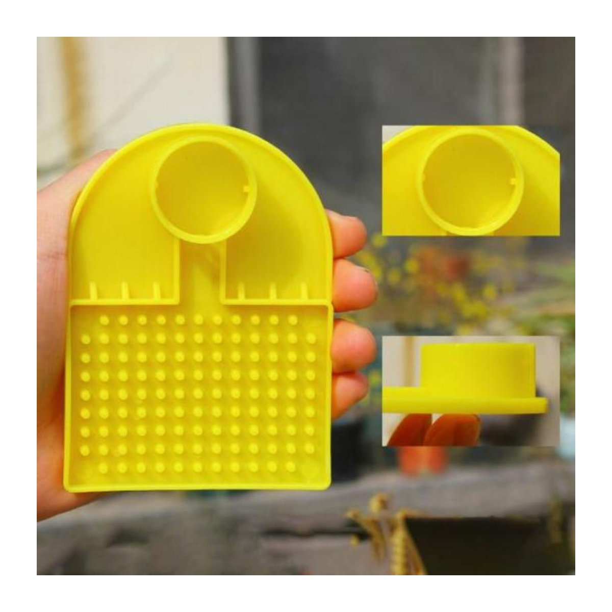YJSTY Bienenwasserstation und Bienenfutterspender Set, 2 Stück, Gelb, kompatibel mit normalen Wasserflaschen für Bienenstöcke im Innen- und Außenbereich - Bild 4
