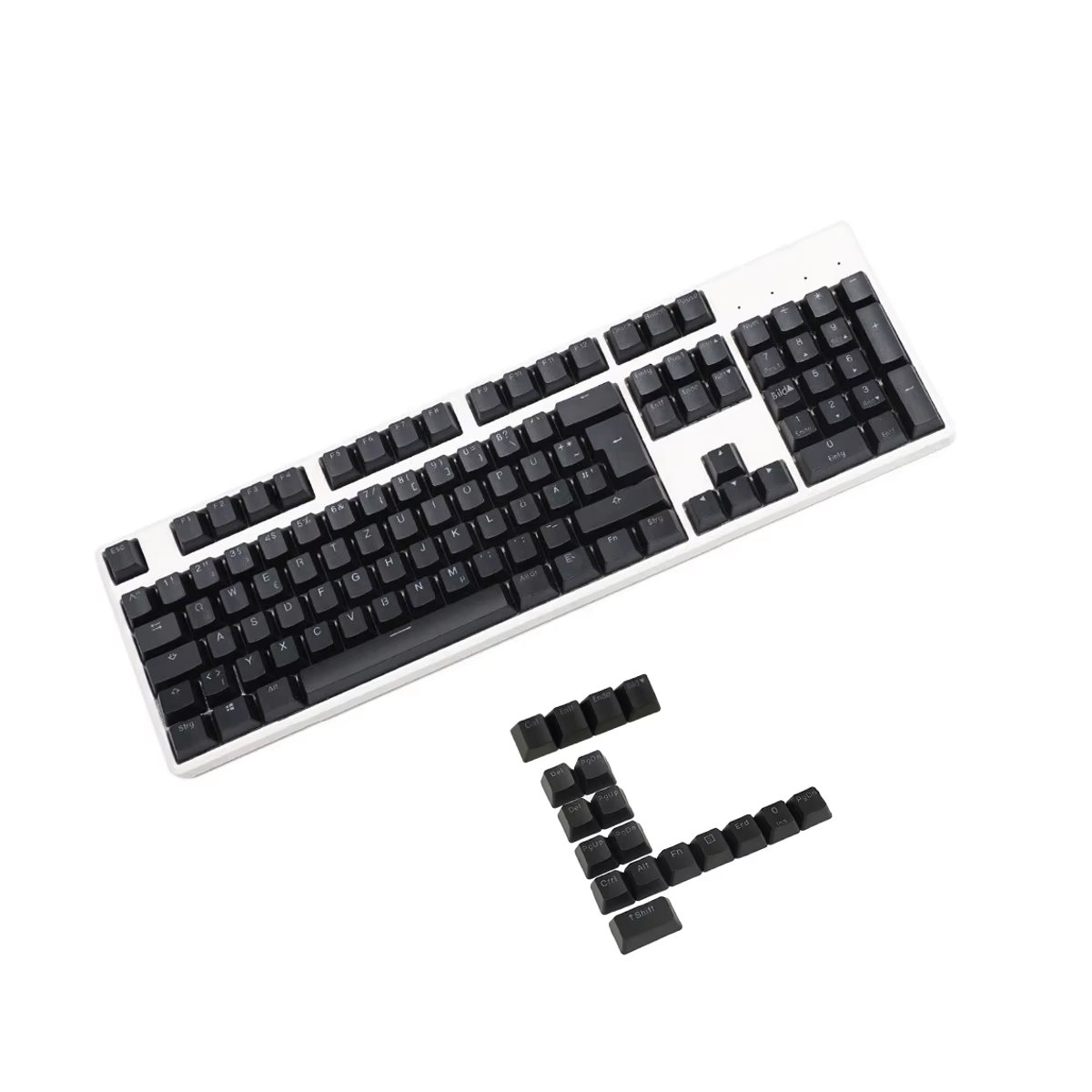 YMDK Tastenkappen Set Deutsche QWERTZ ISO Double Shot PBT Shine Through OEM-Profil in Schwarz für mechanische Tastaturen mit MX-Switches - Bild 5