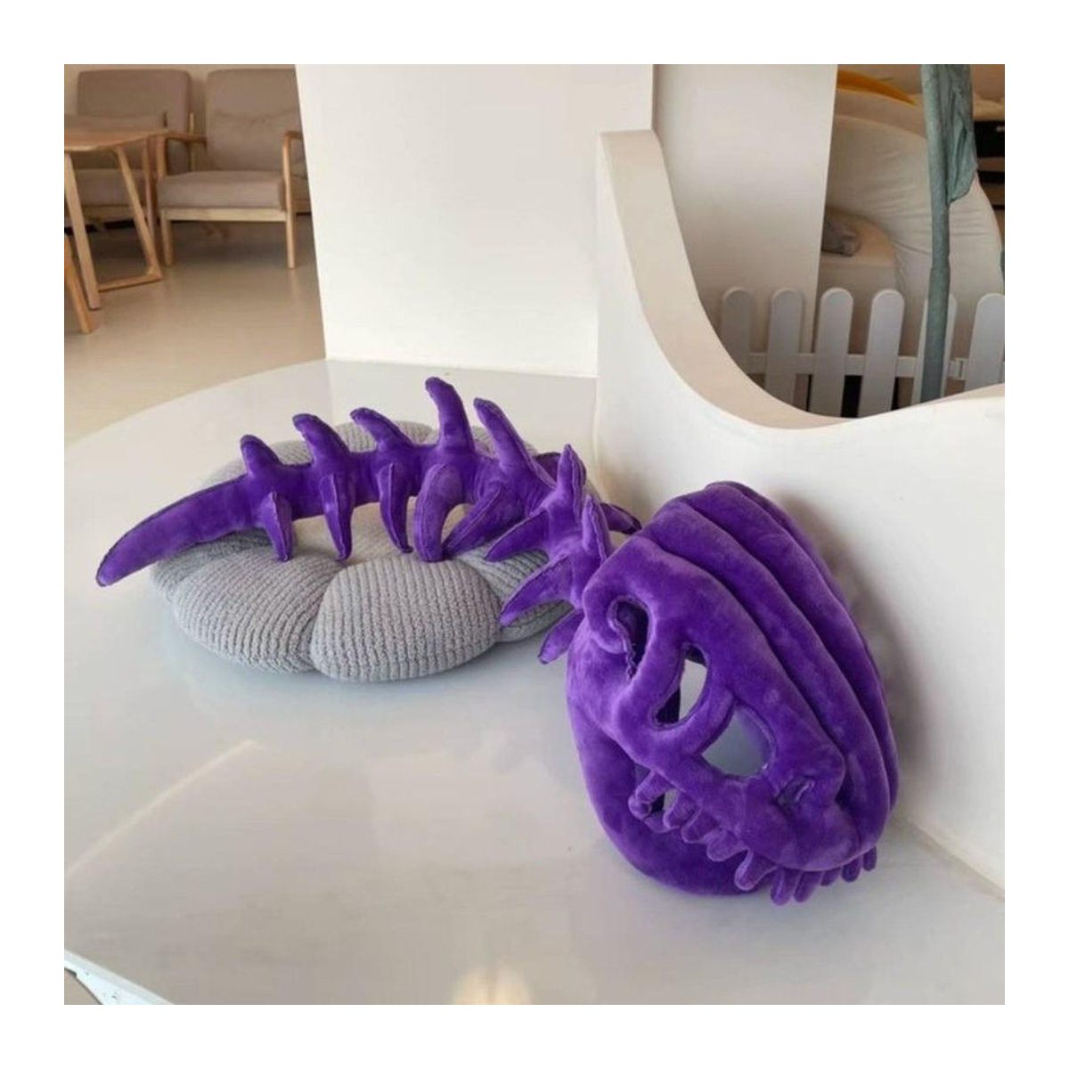 Ymzkdlfj209 Dinosaurierskelett-Kopfschmuck in Grün mit 3D-Design aus Textil für Halloween und Cosplay, Breite: 80 cm - Bild 3
