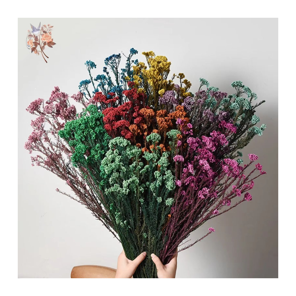 YN HI FLOWER getrockneter Blumenstrauß aus Hirse und Reis in Lila und Mehrfarbig, 80g natürliche Dekoration für Hochzeit und Heimdekoration - Bild 4