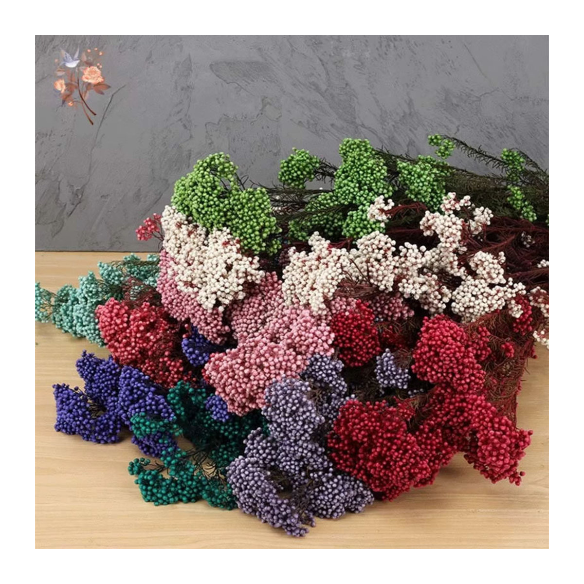 YN HI FLOWER getrockneter Blumenstrauß aus Hirse und Reis in Lila und Mehrfarbig, 80g natürliche Dekoration für Hochzeit und Heimdekoration - Bild 5
