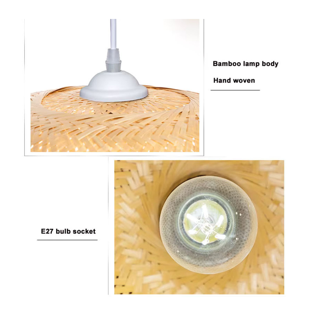 Ynhaw Bambus Kronleuchter in Braun Handgewebte Südostasiatische Designer Lampe für Teezimmer Restaurant und Hotel - Bild 6
