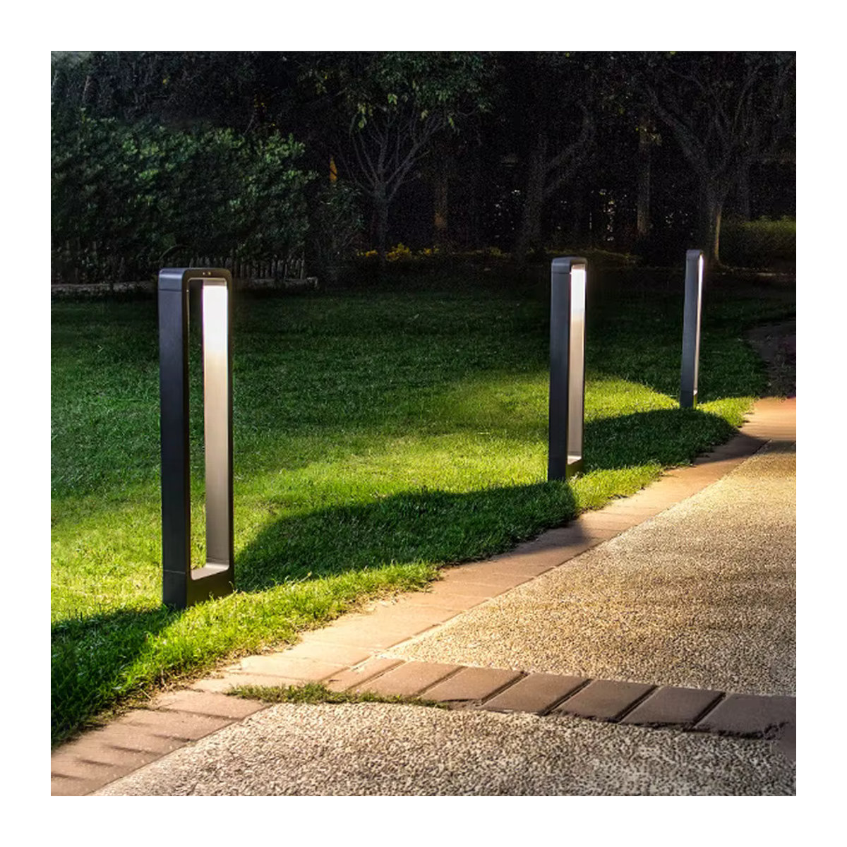 Ynhaw Moderne LED Pollerleuchte aus Aluminium in Schwarz, Wasserdichte 10W Gartenlampe für Außenbereich und Landschaftsbau - Bild 3