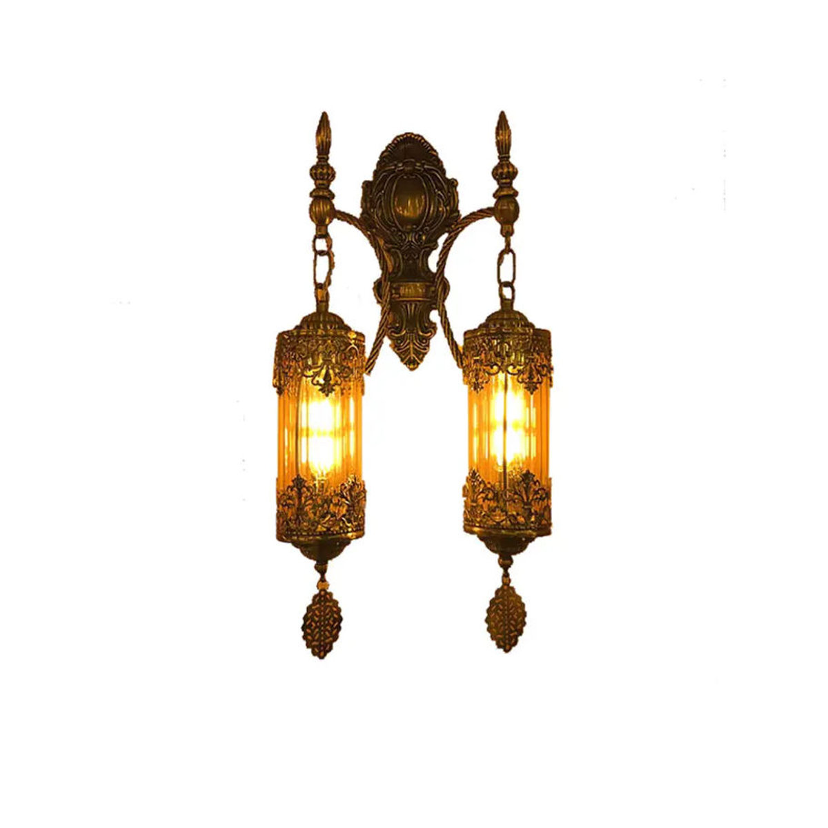 Ynhaw Vintage Doppelkopf Wandleuchte aus Glas in Retro-Design für Café, Restaurant und Hotel - Bild 4