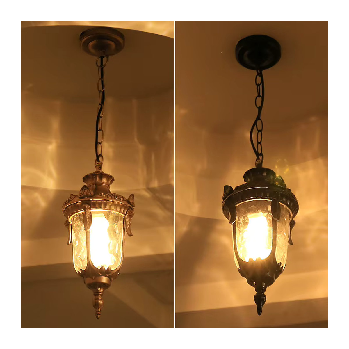 Ynhaw Vintage Glas Kronleuchter Traube als Outdoor Pendelleuchte in Schwarz mit Aluminium und E27 Fassung - Bild 3