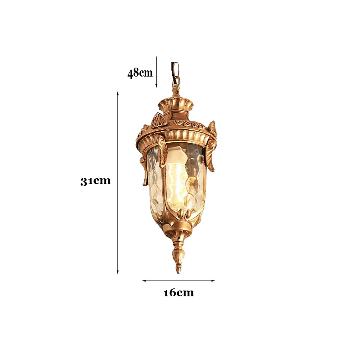 Ynhaw Vintage Glas Kronleuchter Traube als Outdoor Pendelleuchte in Schwarz mit Aluminium und E27 Fassung - Bild 5