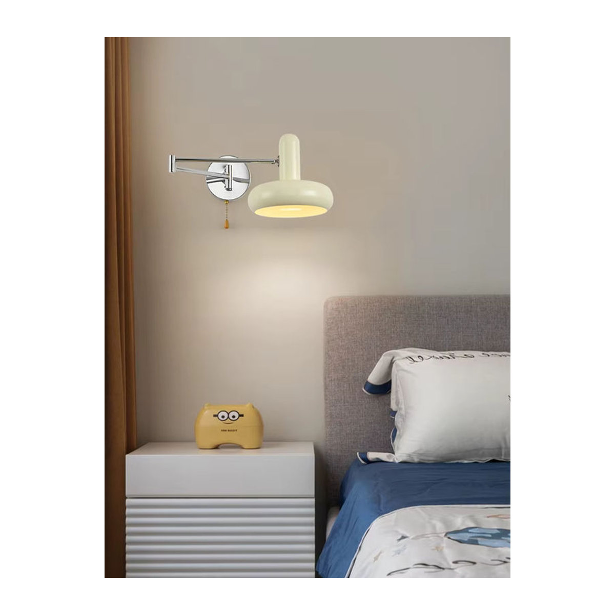 Ynhaw Wandleuchte aus Edelstahl im skandinavischen Design mit klappbarem Arm und Zugschalter - Bild 2