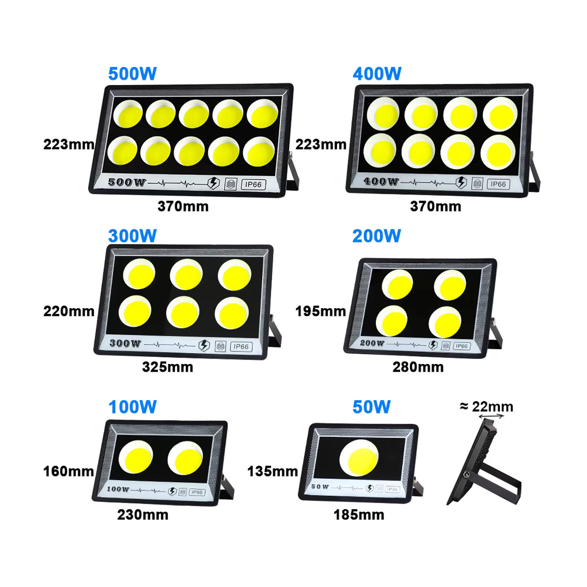 YNL LED Außenstrahler IP65 Wasserdicht Schwarz - Bild 2