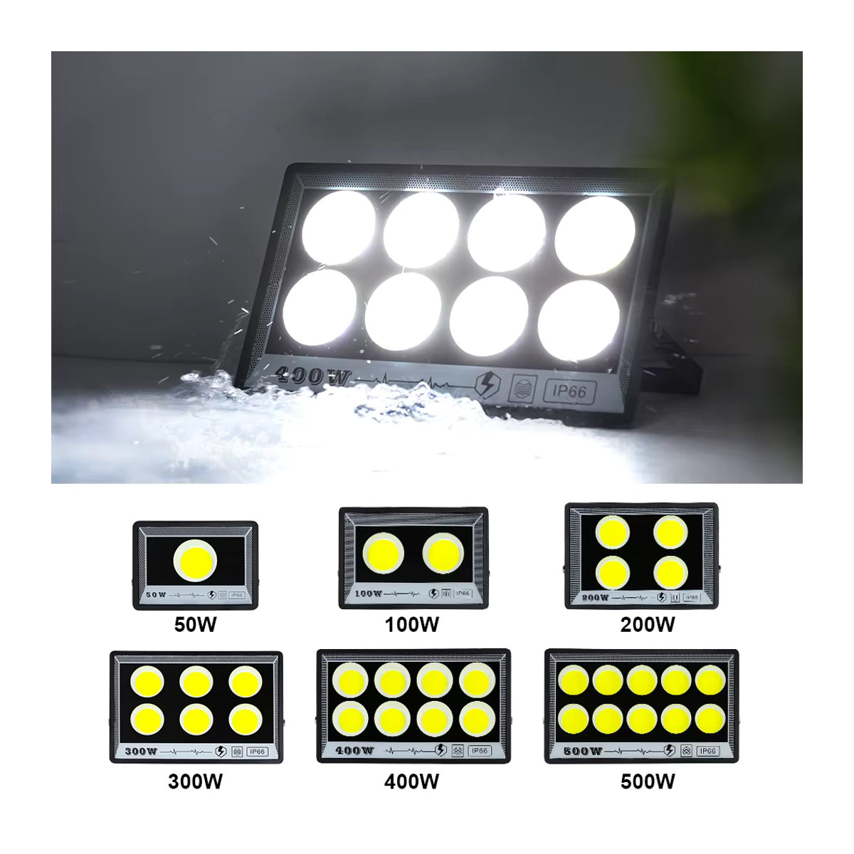 YNL LED Außenstrahler IP65 Wasserdicht Schwarz - Bild 4