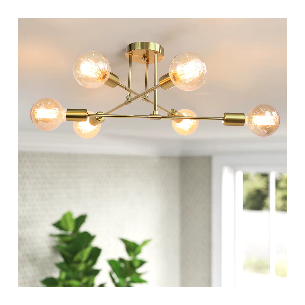YNL LED Deckenlampe im modernen industriellen Design aus Metall in Schwarz und Gold - Bild 3