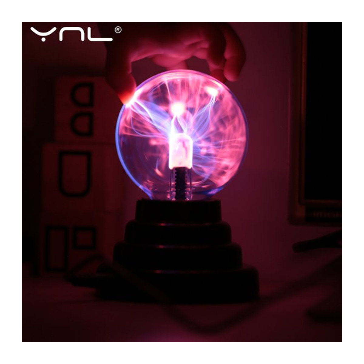 YNL Magische Plasma Ball Lampe als moderne Kugelleuchte aus Glas in Bunt für Schlafzimmer und Kinderzimmer - Bild 1