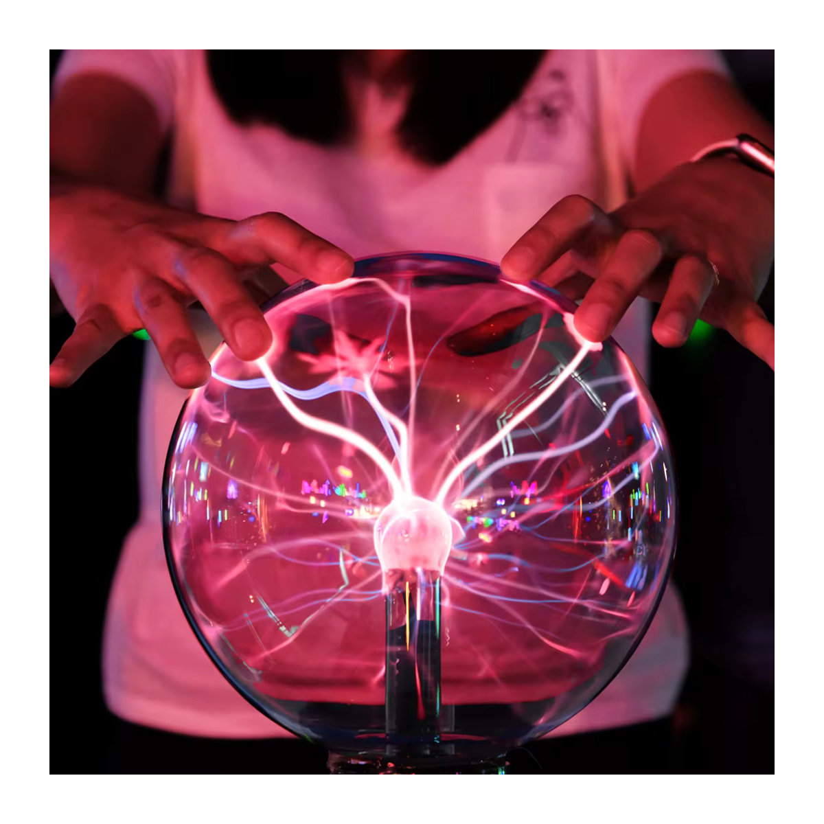 YNL Magische Plasma Ball Lampe als moderne Kugelleuchte aus Glas in Bunt für Schlafzimmer und Kinderzimmer - Bild 3