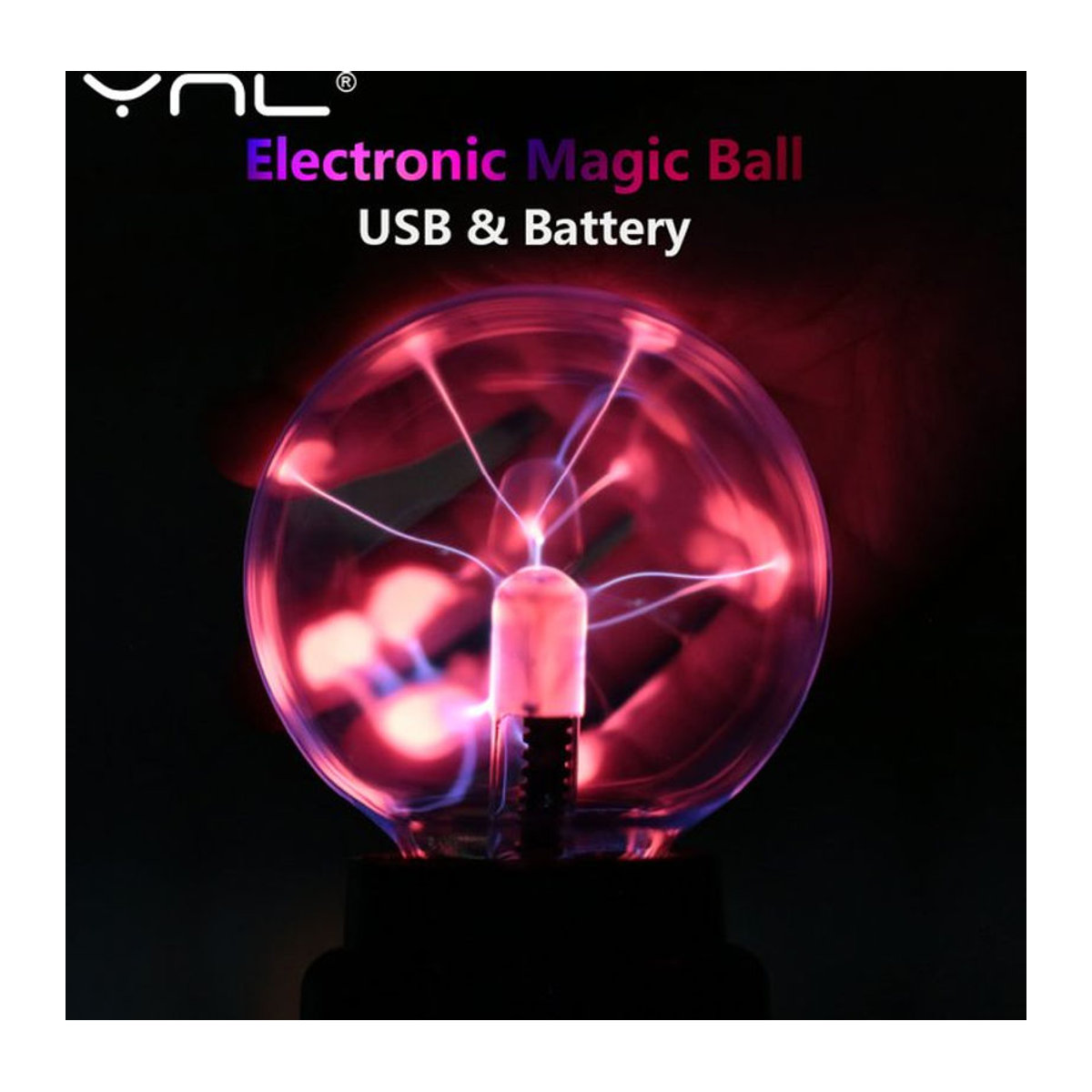 YNL Plasma Ball Kugelleuchte aus Glas in Bunt mit Touch-Sensor für eine besondere Atmosphäre - Bild 1