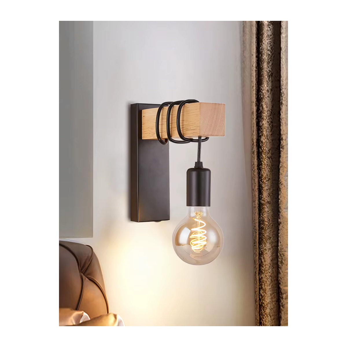 YNL Retro LED Wandleuchte aus Eisen mit E27 Fassung für Wohnzimmer, Küche und Nachttisch - Bild 6