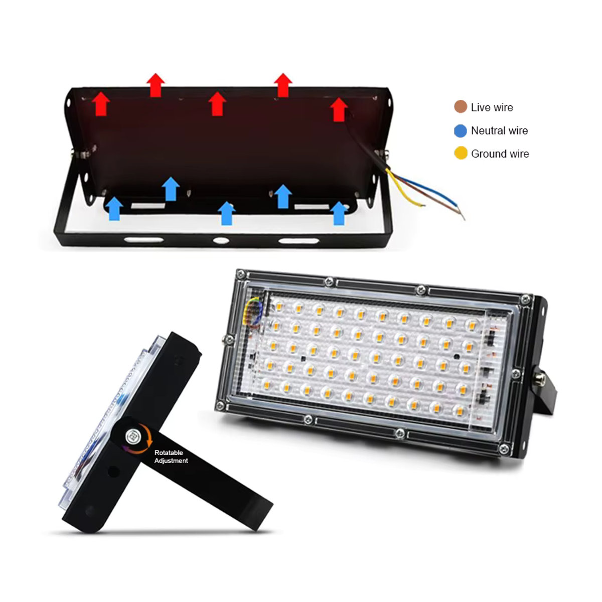YNL Vollspektrum LED Pflanzenlampe 50W Phyto Lampe als LED Flutlicht für Indoor und Outdoor im Gewächshaus und für Hydrokultur - Bild 3