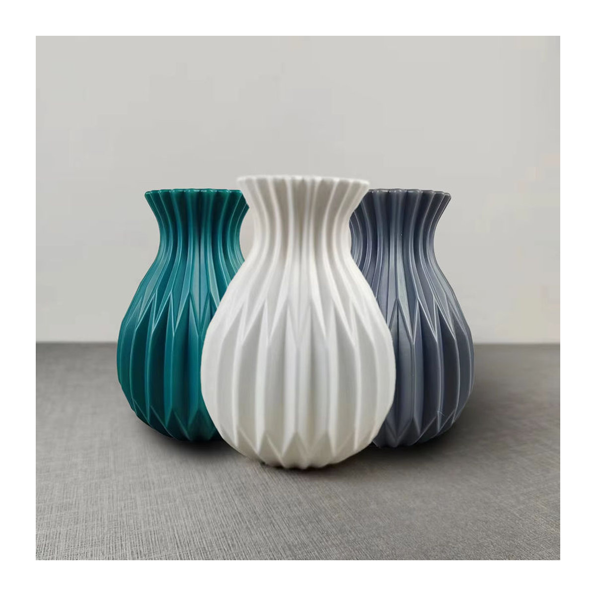 YOCITY Moderne Minimalistische Vase aus Keramik und Kunststoff in Schwarz oder Weiß für Schnittblumen und Dekoration - Bild 3