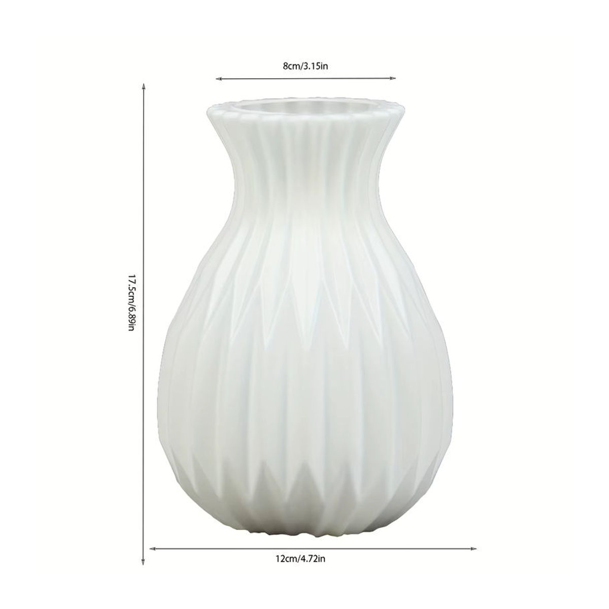 YOCITY Moderne Minimalistische Vase aus Keramik und Kunststoff in Schwarz oder Weiß für Schnittblumen und Dekoration - Bild 4