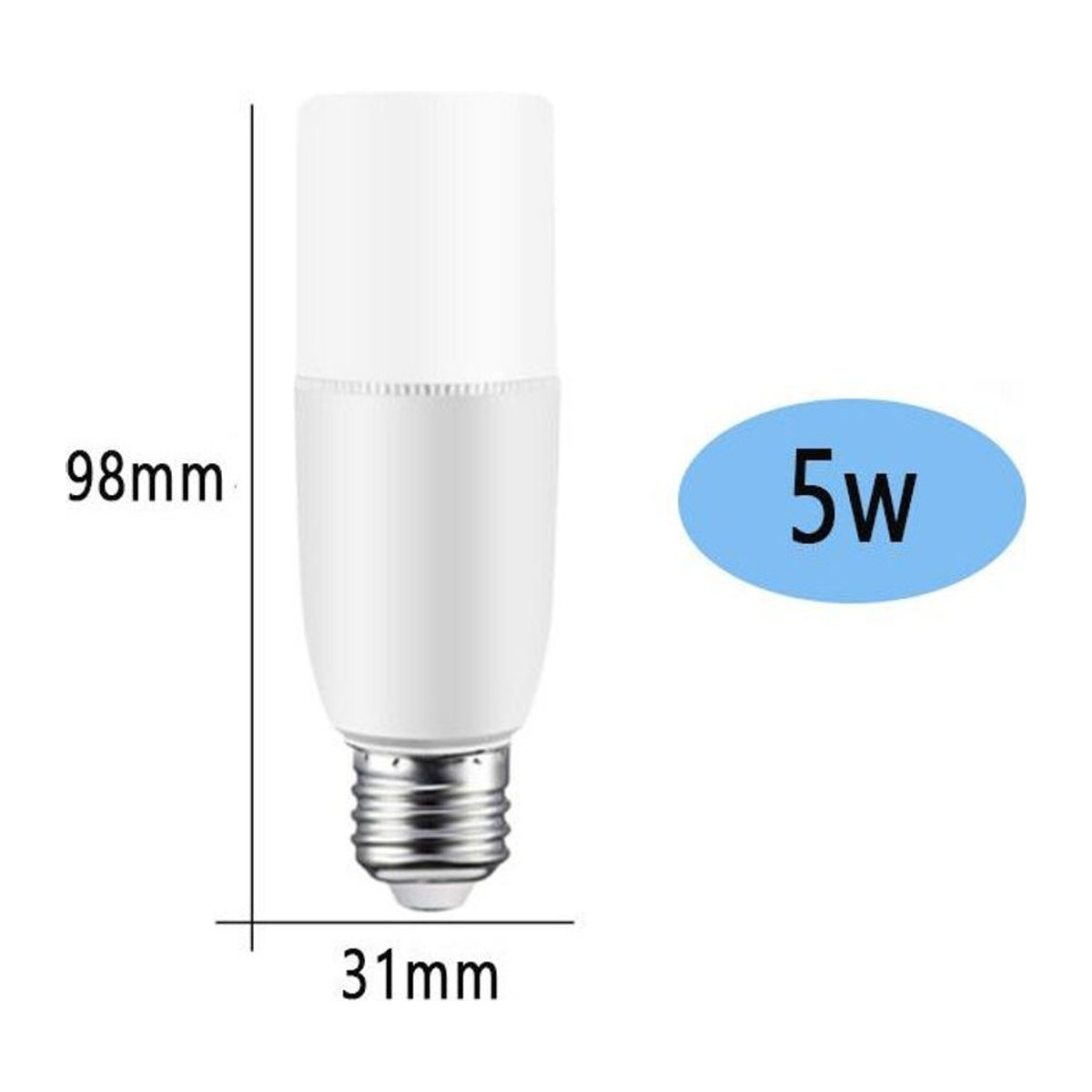 Yongkomo LED Zylindrische Mais Birne E27 E14 Glühbirne 5W Weiß - Bild 1