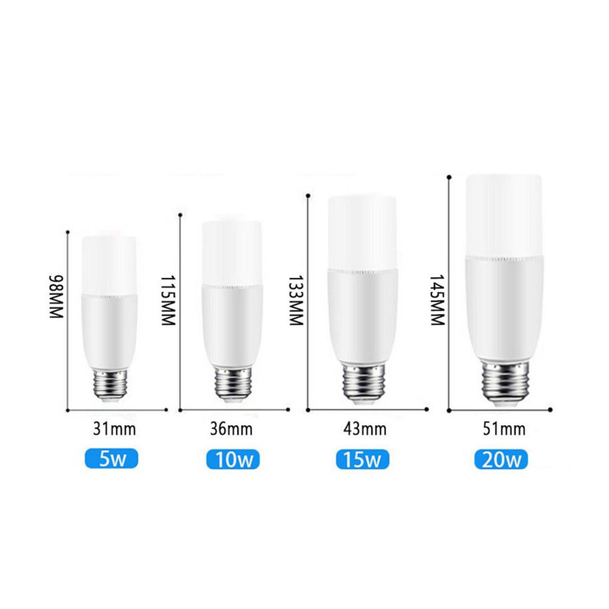 Yongkomo LED Zylindrische Mais Birne E27 E14 Warmweiß 15W - Bild 1