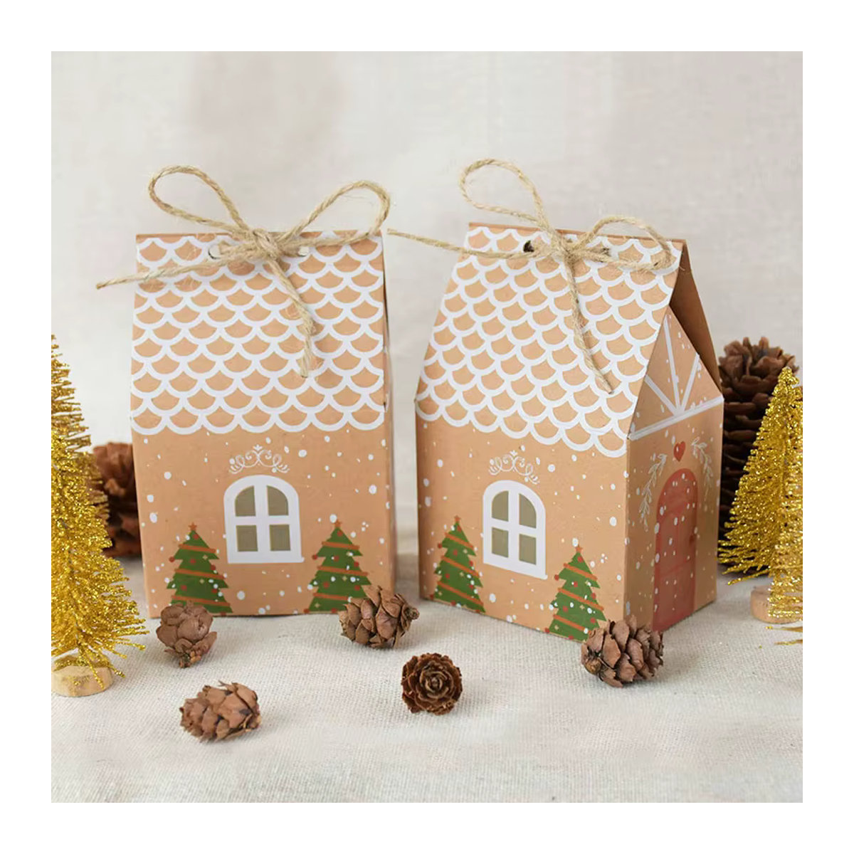 YONGSNOW 24er Set Adventskalender Candy Boxen aus Papier für Weihnachten zum Aufhängen, mehrfarbig und geometrisch gestaltet - Bild 3