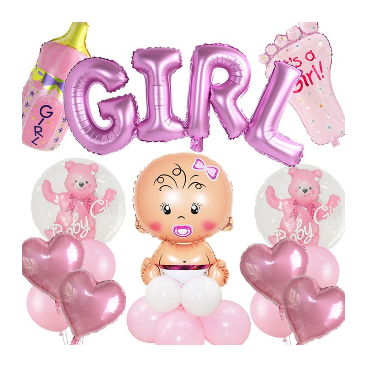 YONGSNOW Baby Fütterungsflaschen Folienballon in Rosa und Blau zur Geschlechtsenthüllung und für Geburtstagsfeiern - Bild 1