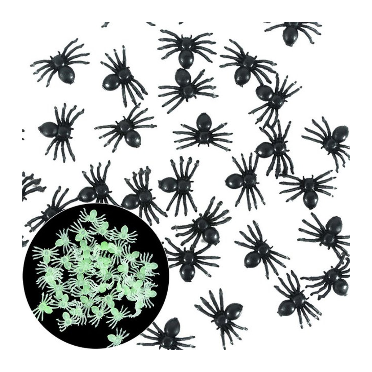 YONGSNOW Halloween Simulations-Spinne leuchtend in Schwarz aus Kunststoff als realistische Deko-Requisite für Gruselpartys - Bild 1