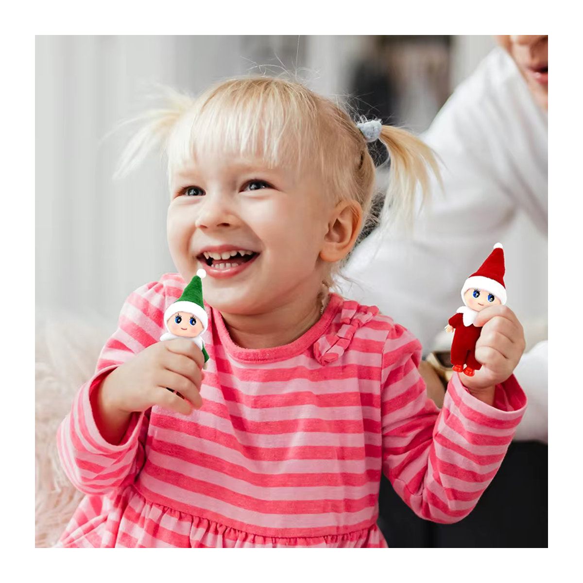 YONGSNOW Mini Baby Elf Puppen Ornamente in Mehrfarbig als Weihnachtsdekoration und Geschenk für Kinder - Bild 2