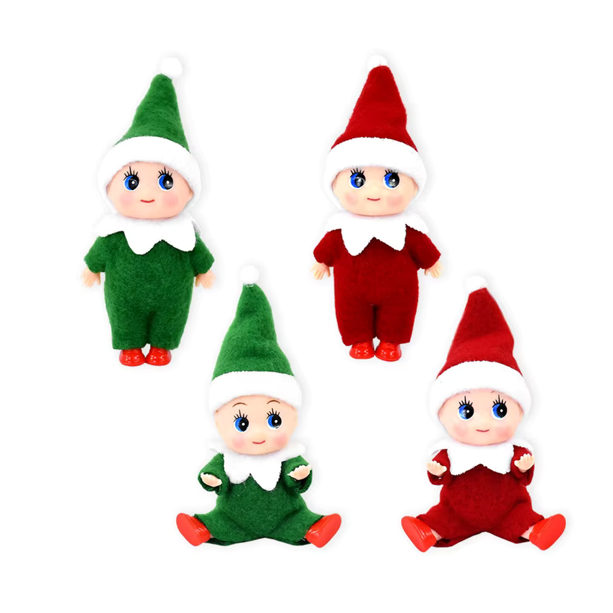 YONGSNOW Mini Baby Elf Puppen Ornamente in Mehrfarbig als Weihnachtsdekoration und Geschenk für Kinder - Bild 3