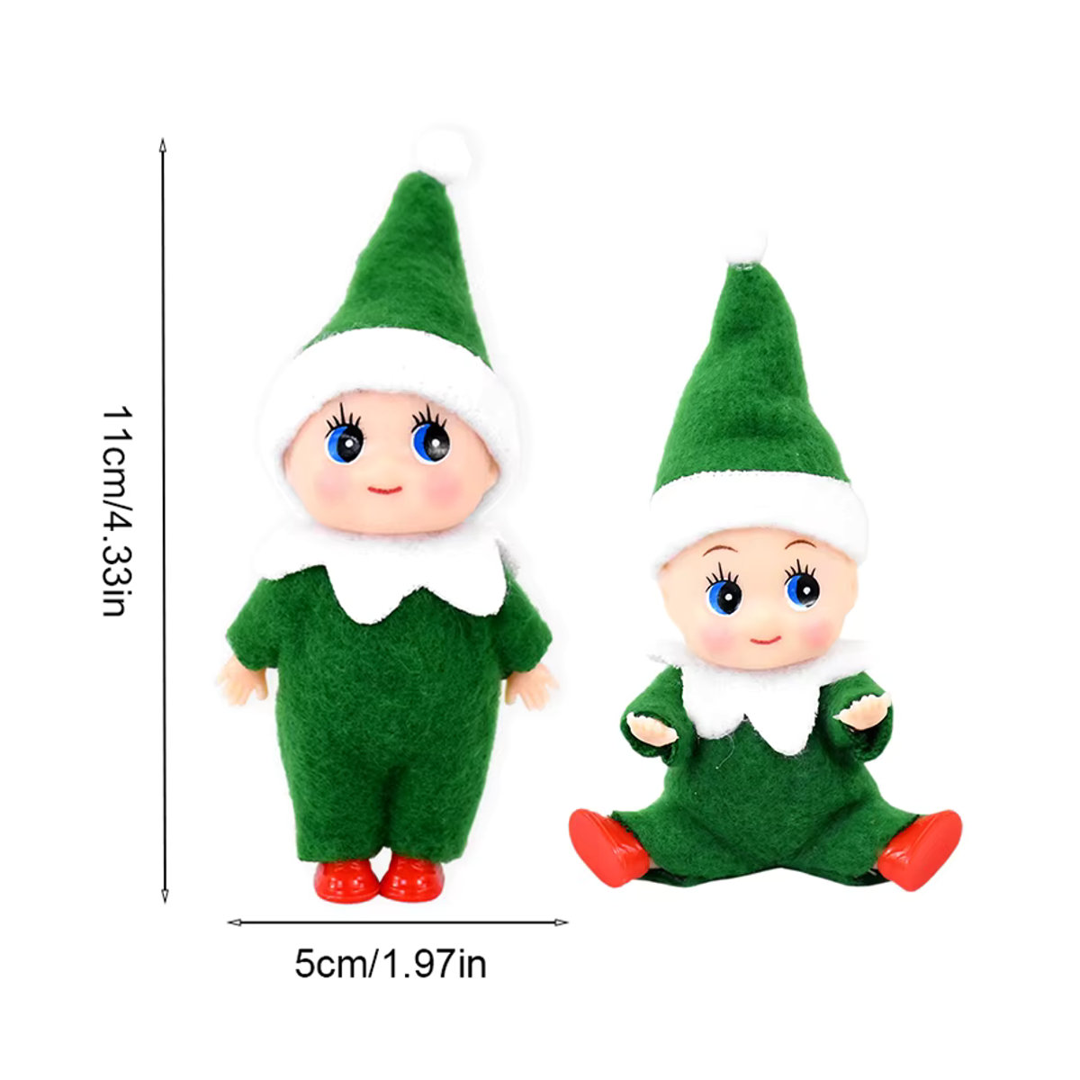 YONGSNOW Mini Baby Elf Puppen Ornamente in Mehrfarbig als Weihnachtsdekoration und Geschenk für Kinder - Bild 4