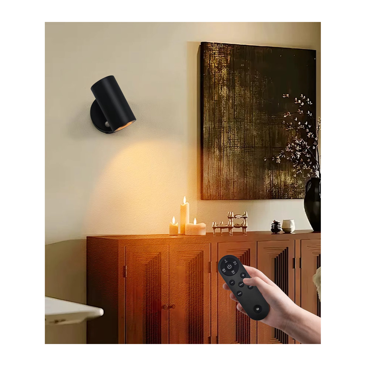 YooE LED Moderne Minimalistische Wandleuchte mit integriertem LED und Fernladung 5200 mAh Magnetische Sauginstallation Touch 3-Farben - Bild 1