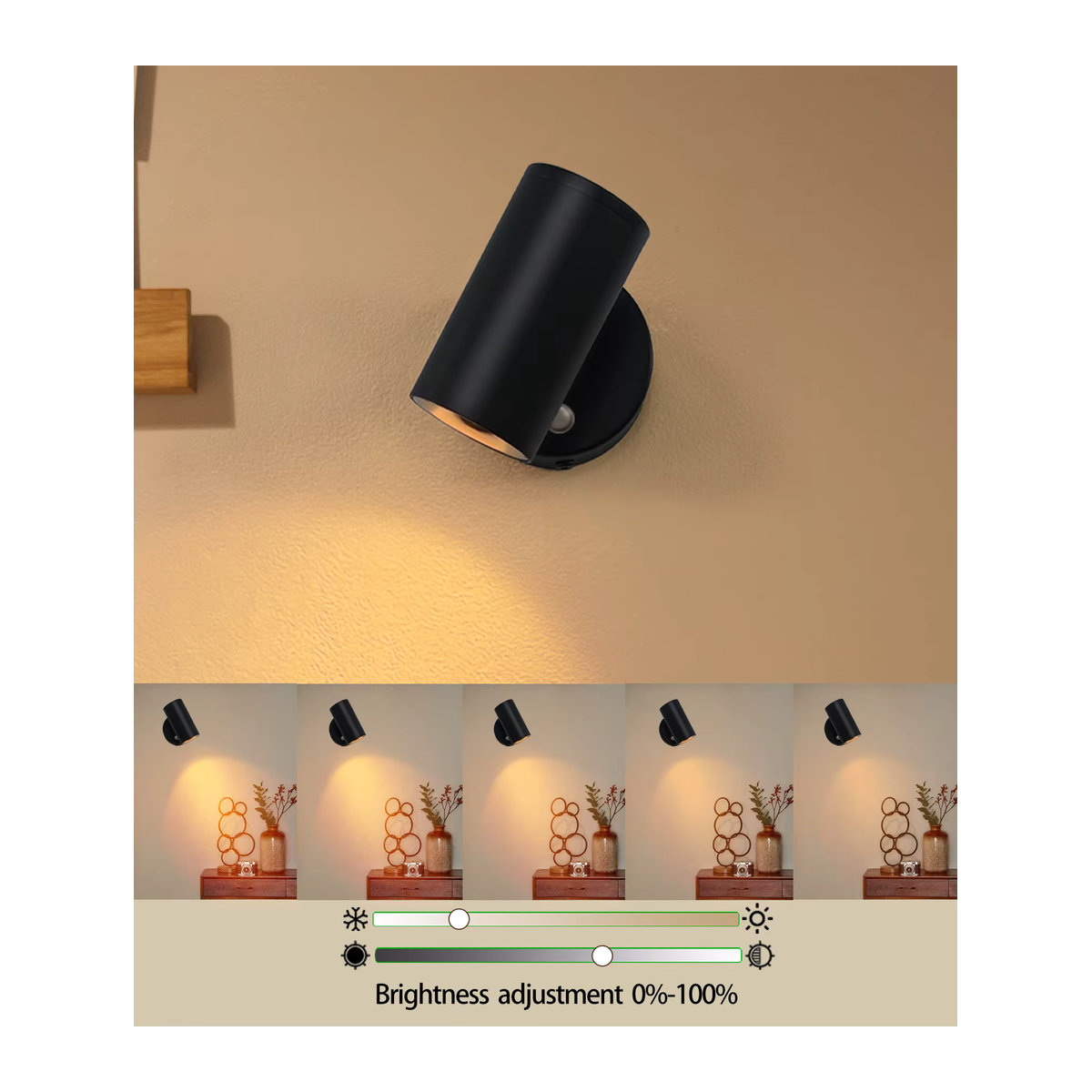 YooE LED Moderne Minimalistische Wandleuchte mit integriertem LED und Fernladung 5200 mAh Magnetische Sauginstallation Touch 3-Farben - Bild 2