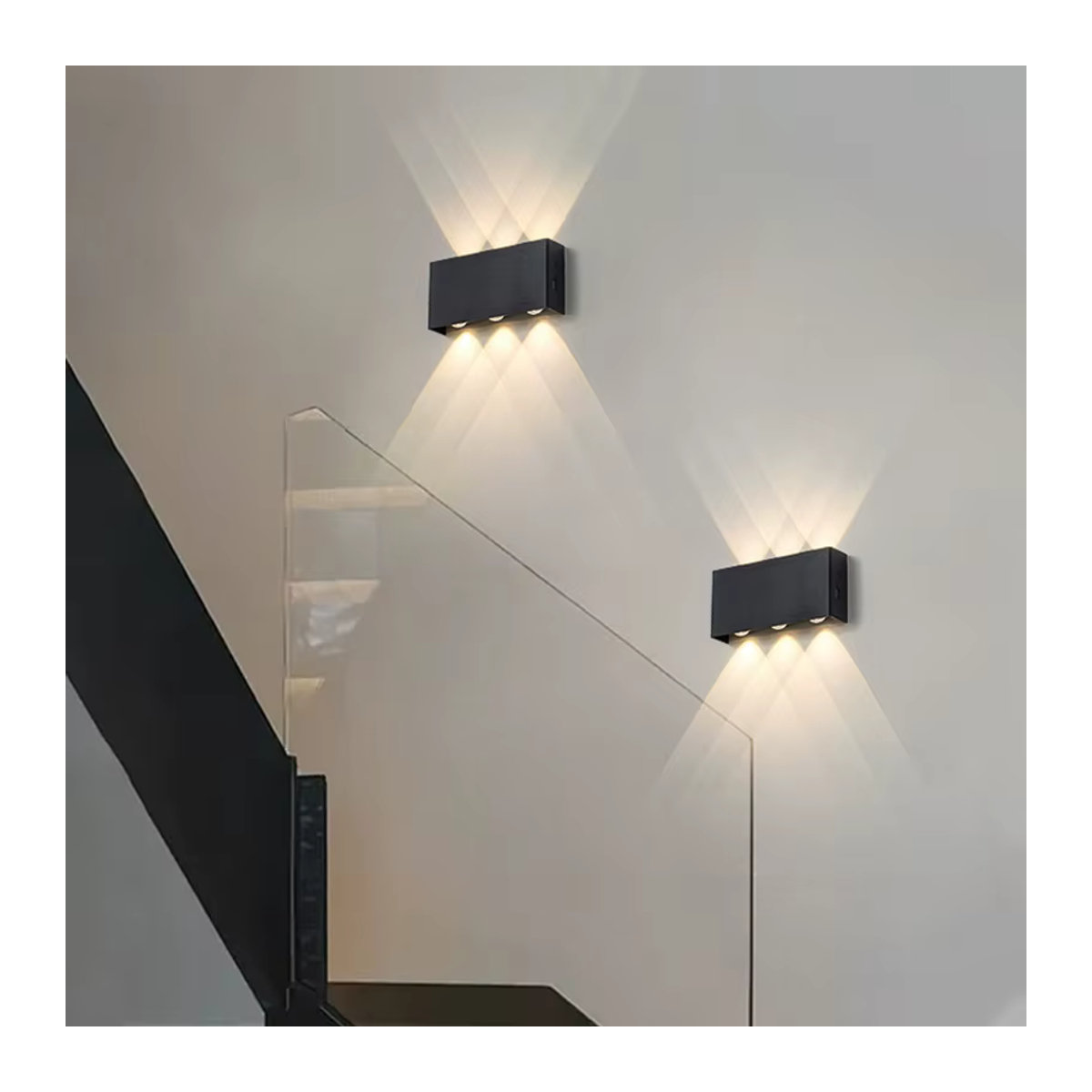 YooE Minimalistische LED-Ladewandleuchte in Nussbaum mit Touch-Funktion und 4000 mAh Akku - Bild 3