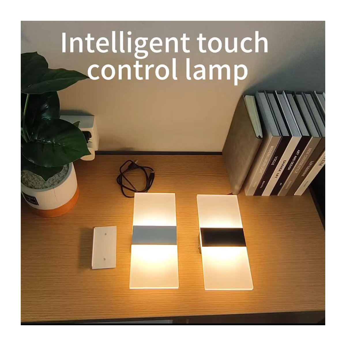 YooE Moderne LED-Wandleuchte mit Bewegungserkennung aus Acryl in Weiß mit Touch-Schalter - Bild 2