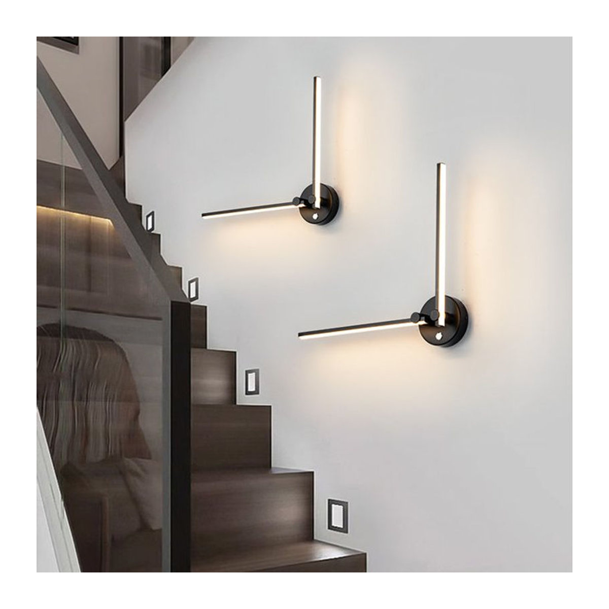YooE Moderne Lineare LED-Wandleuchte Schwarz für Nachttisch, Foyer und Korridor - Bild 1