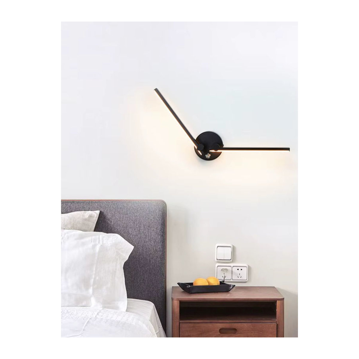 YooE Moderne Lineare LED-Wandleuchte Schwarz für Nachttisch, Foyer und Korridor - Bild 4