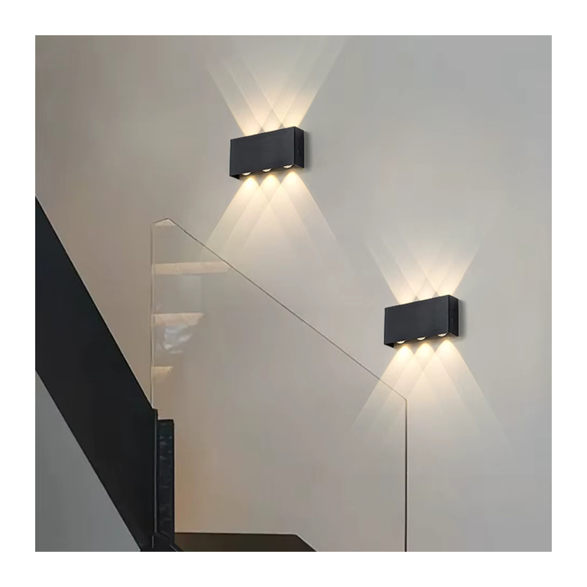 YooE Wandleuchte mit Fernbedienung und Touch-Dimmer, Schwarz, minimalistisches Design mit Holzoptik, 5200 mAh Akku, Typ-C Ladung, 3 Farben, Nachtlicht für Treppe und Nachttisch - Bild 5