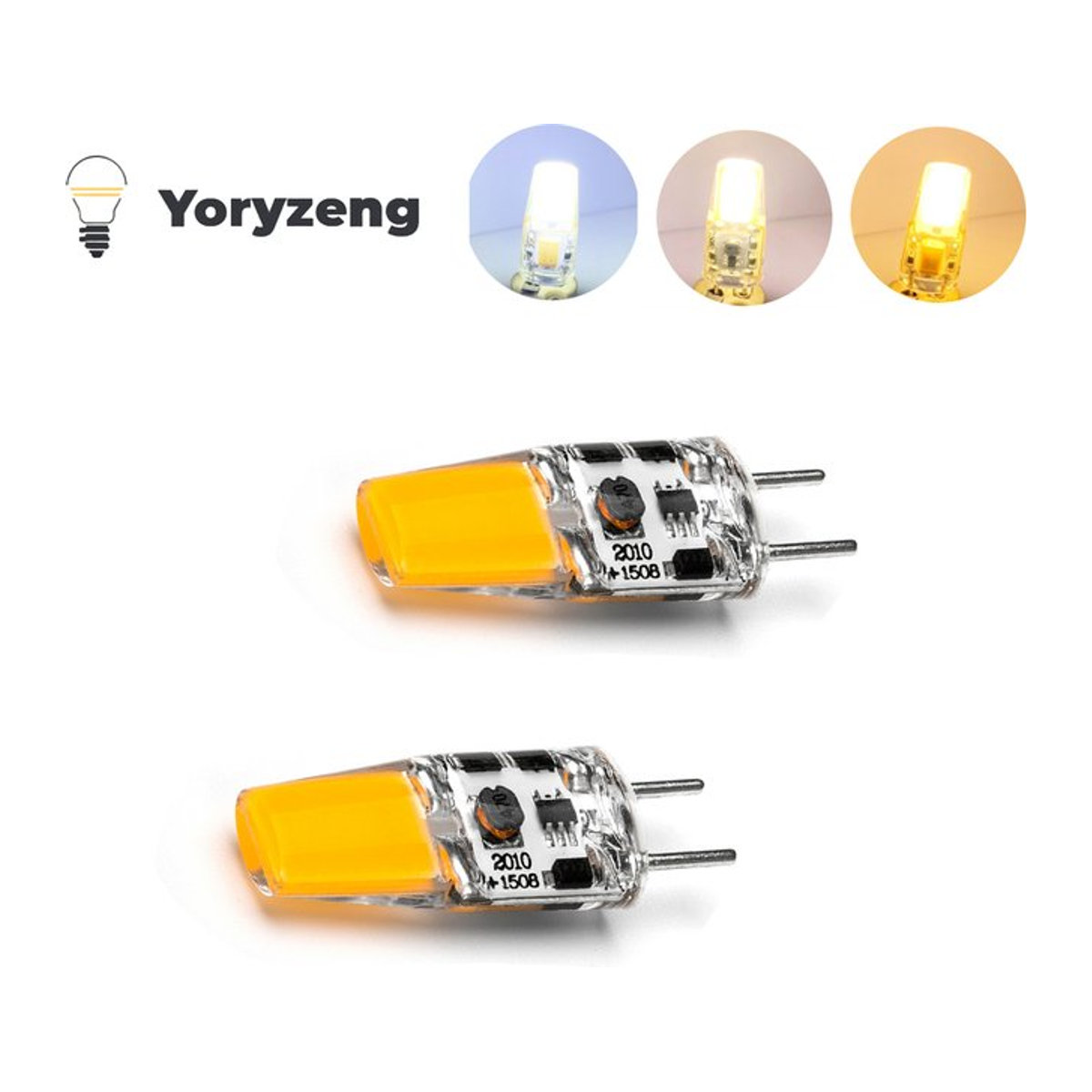 YORYZENG 2er Set Mini GY6.35 LED Silikon Kristall Glühbirnen 5W Warmweiß für Kronleuchter als Halogenersatz - Bild 1