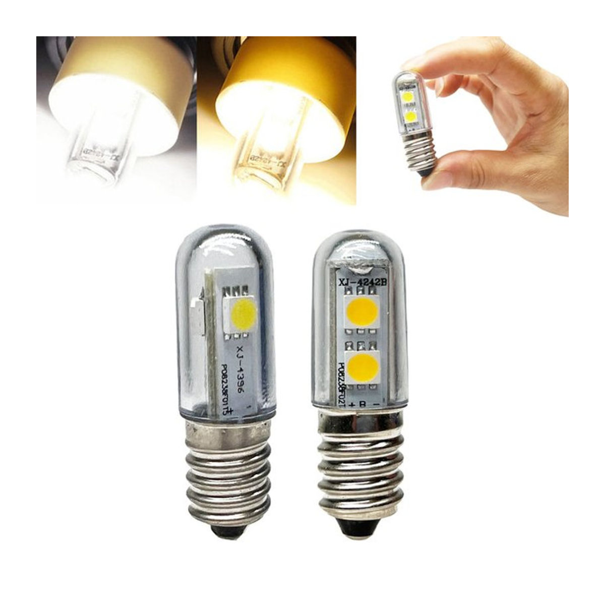 YORYZENG LED Mais Glühbirne E14 T15 für Kühlschrank und Nachtlichter in Kaltweiß oder Warmweiß - Bild 1
