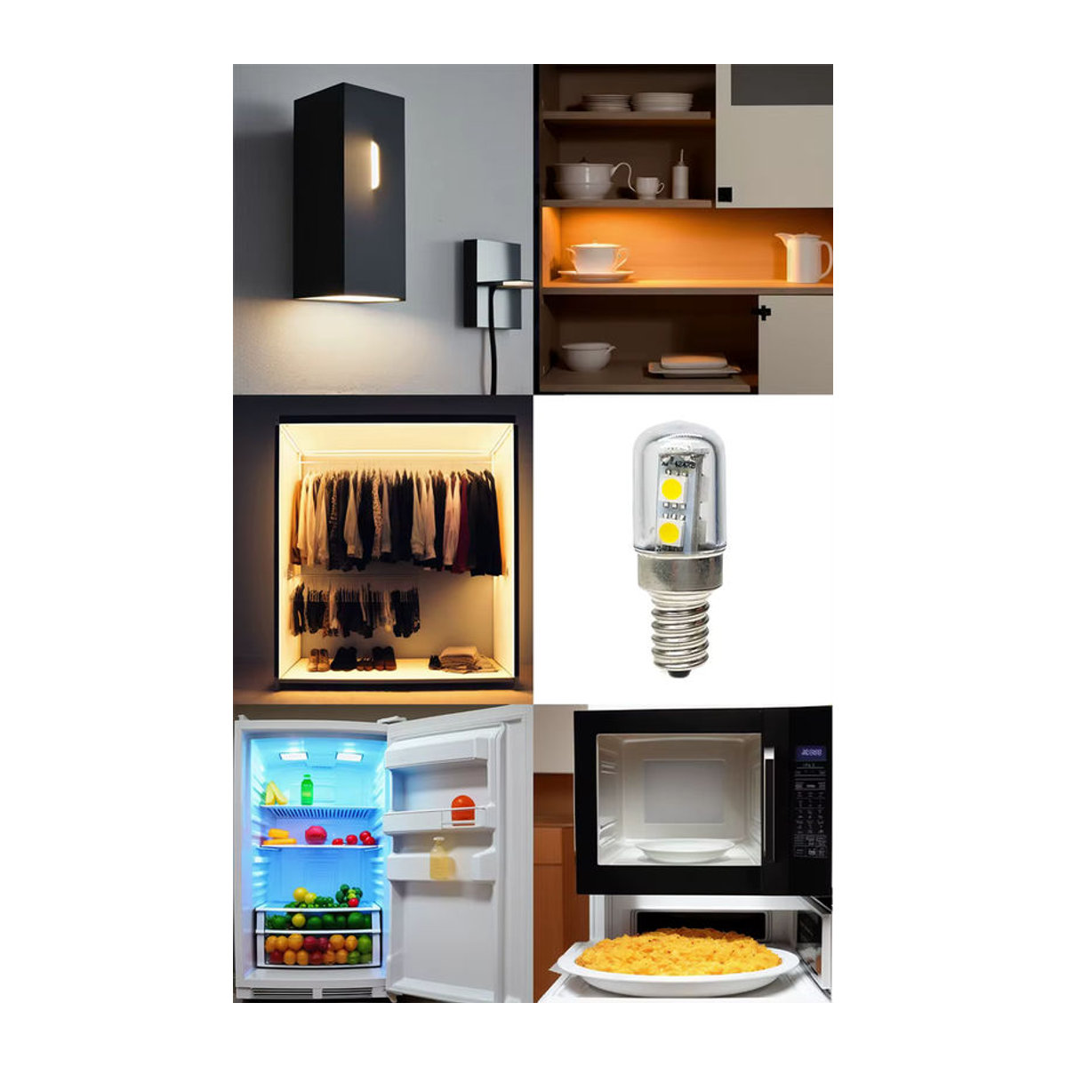 YORYZENG Mini LED Mais Glühbirne mit E14 E12 E17 Sockel für Kühlschrank und Dunstabzugshaube - Bild 3