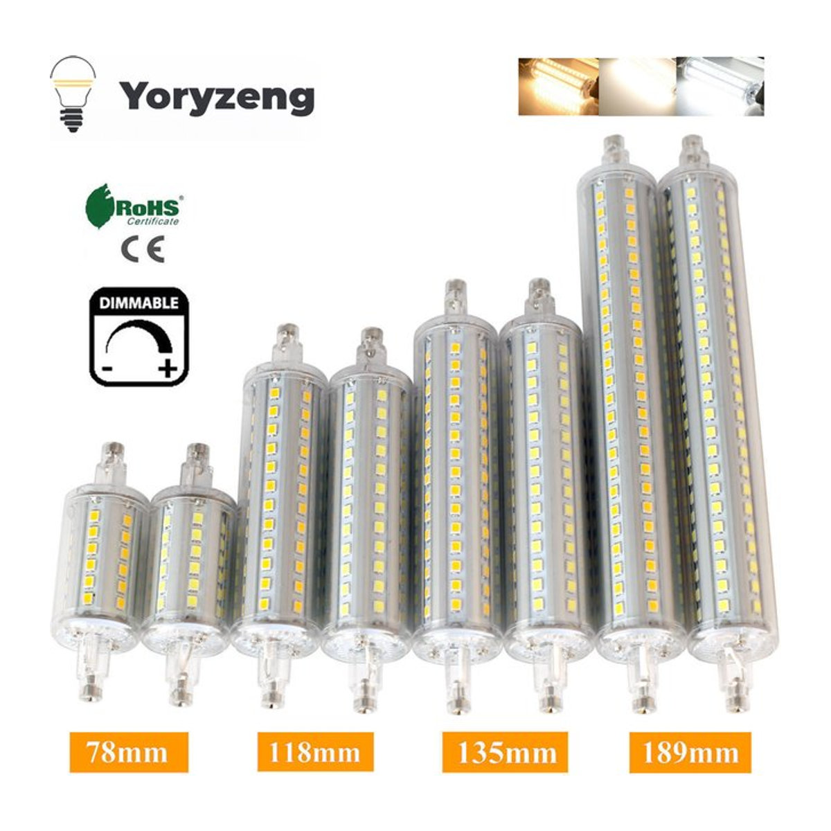 YORYZENG R7S LED Flutlicht dimmbar Neutralweiß AC220V 240V - Bild 1