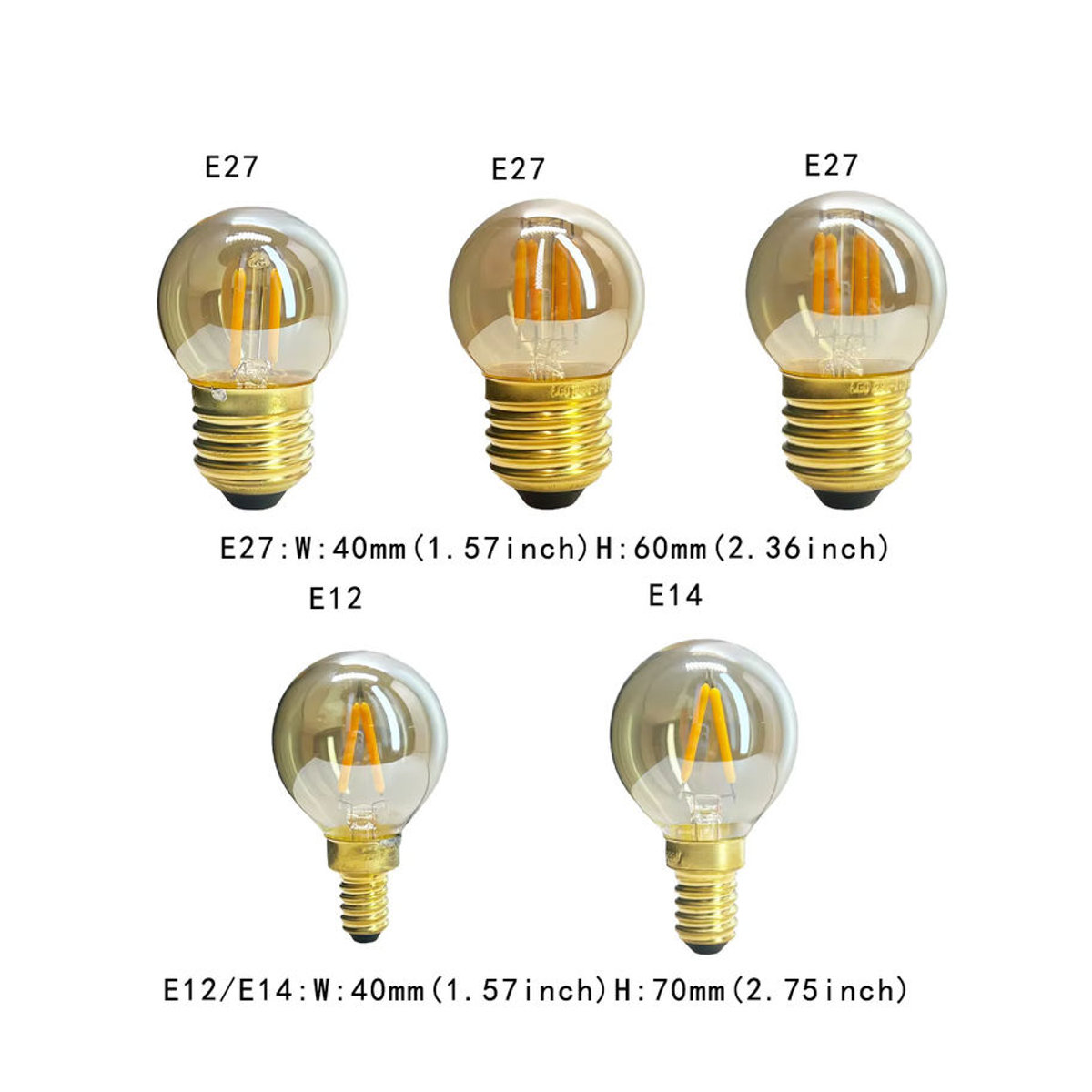 YORYZENG Vintage Retro LED Globe Glühbirne aus Bernstein Glas in Warmweiß 2200K - Bild 2