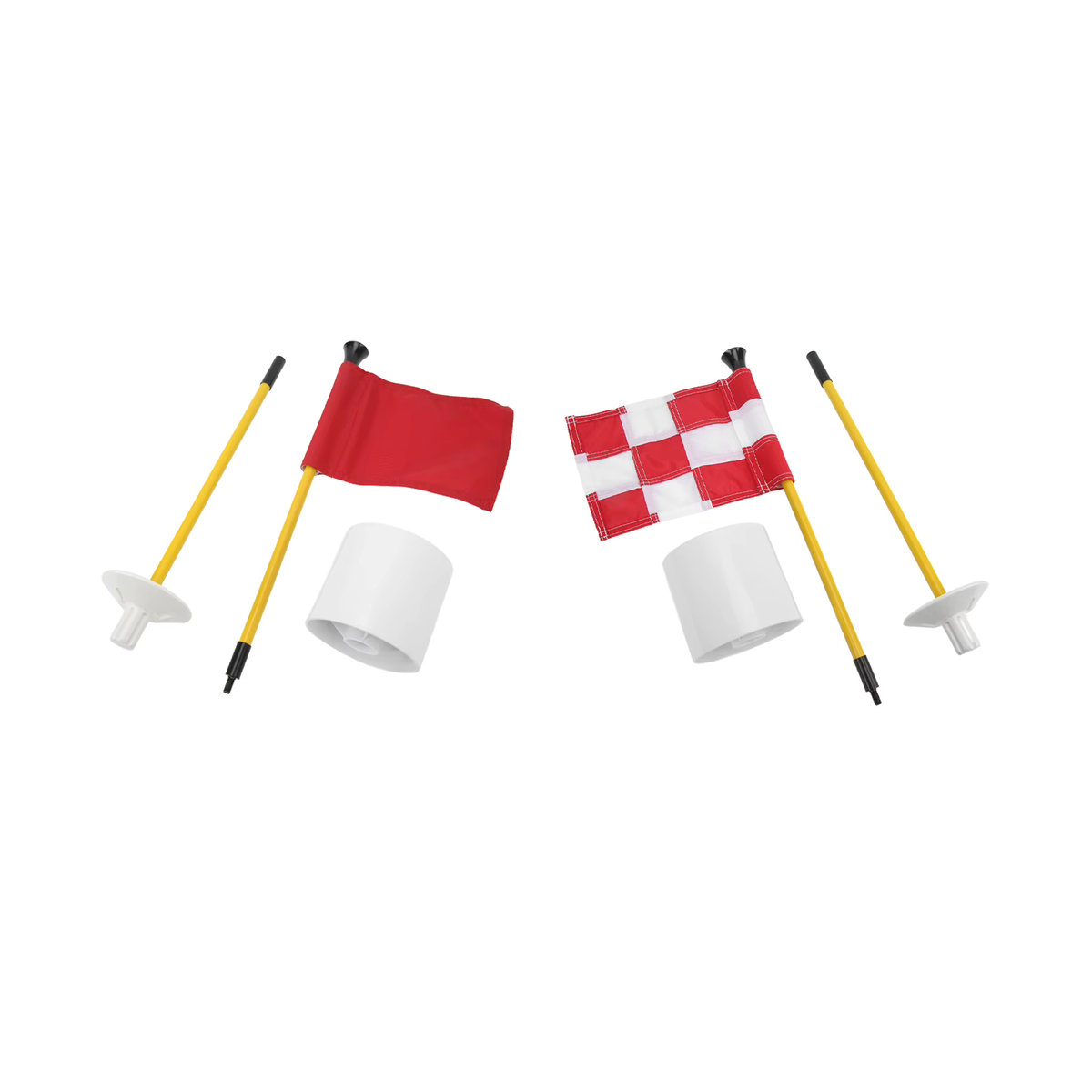 YOSOO Golf Pin Flag und Hole Cup Set für Mini Putting Green, rot, checkered, 2-teilig aus Kunststoff - Bild 2