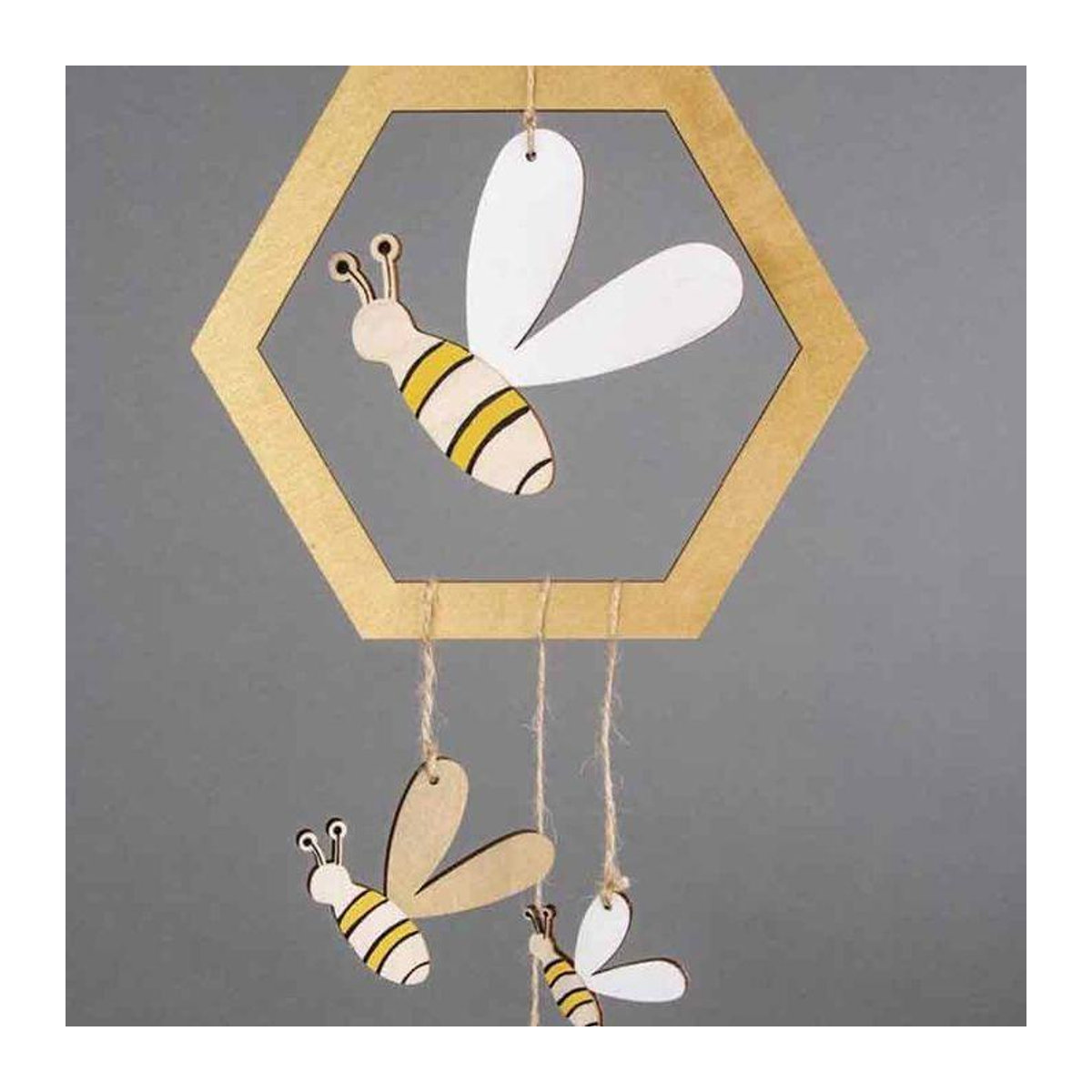 You do it Hängende Holzdekoration mit Bienenmotiv, B/H: 20 x 17,3 cm - Bild 2