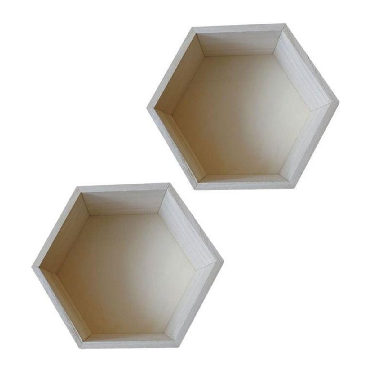 You do it Wandregale aus Holz im 2er-Set, sechseckig, B/H/T: 36 x 36 x 10 cm - Bild 1