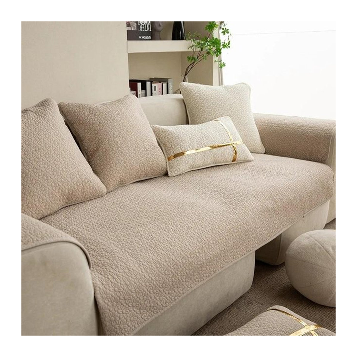 Your Warm Home Sofabezug Kissen Nordisch Milchweiß aus Baumwollstoff, B/T/H: 70 x 70 x 0 cm - Bild 1