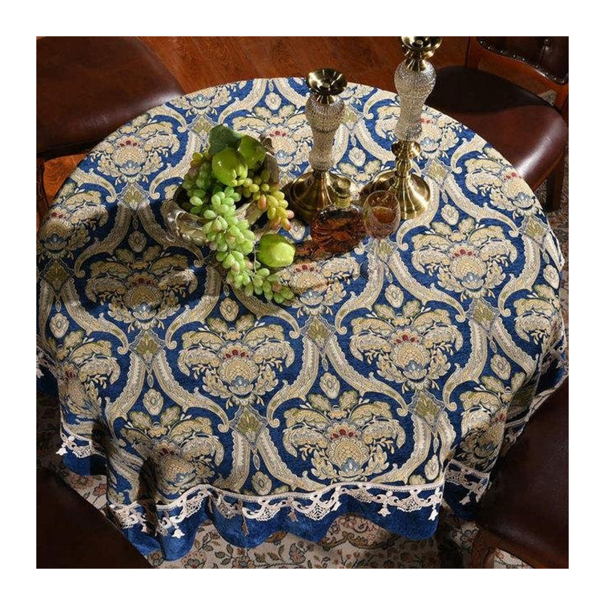 Your Warm Home Tischdecke aus Jacquard-Spitze in Blau, B/T/H: 110 x 160 cm - Bild 1